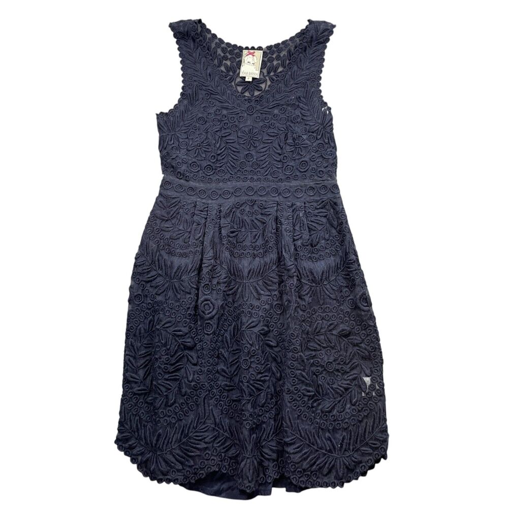 Yoana Baraschi 2 Navy Dress Lined 100% Silk Sleeveless Lined Anthropologie‎